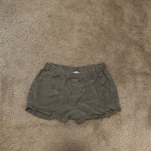 medium olive green love tree shorts